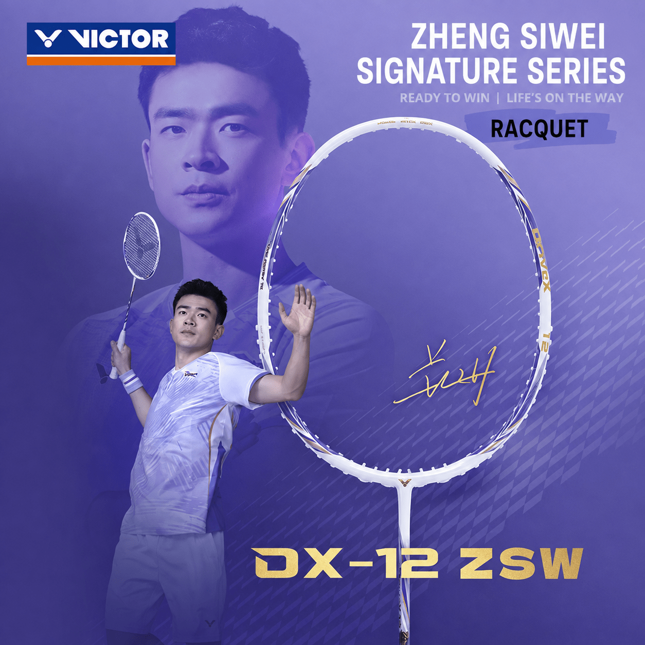 VICTOR | Zswing Collection 2.0 DriveX 12 ZSW (AJ) 4U/G5 Badminton Racquet – Unstrung & Free Grip | 2026 NEW - Gem Sports