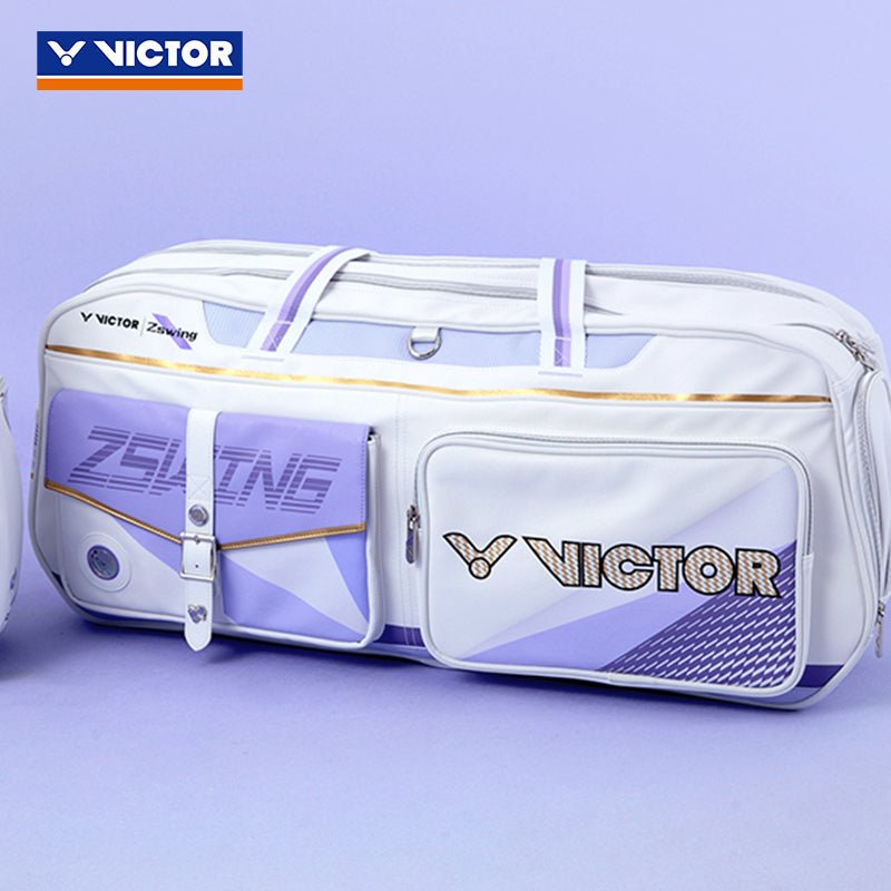 VICTOR | Zswing Collection 2.0 Rectangular Racquet Bag (6 pcs) BR5680ZSW AT- White/Pastel Lilac - Gem Sports