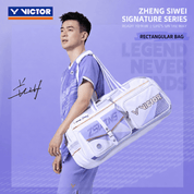 VICTOR | Zswing Collection 2.0 Rectangular Racquet Bag (6 pcs) BR5680ZSW AT- White/Pastel Lilac - Gem Sports