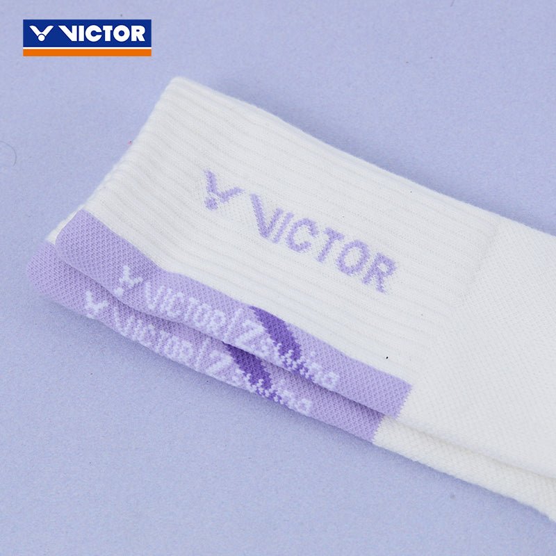 VICTOR | Zswing Collection 2.0 Socks (High-Cut) SK607ZSW A White/T Pastel Lilac - Gem Sports