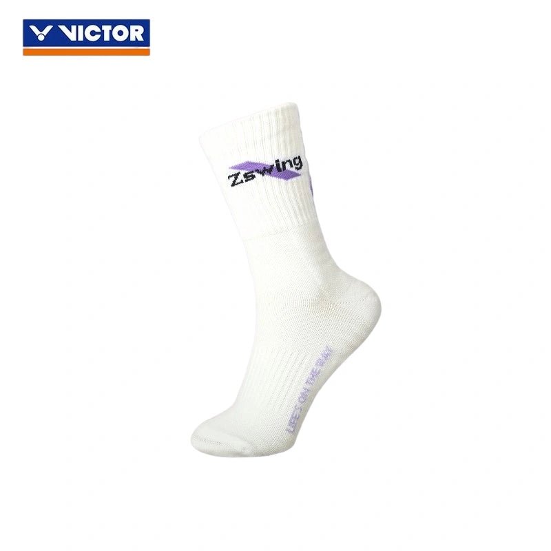 VICTOR | Zswing Collection 2.0 Socks (High-Cut) SK607ZSW A White/T Pastel Lilac - Gem Sports