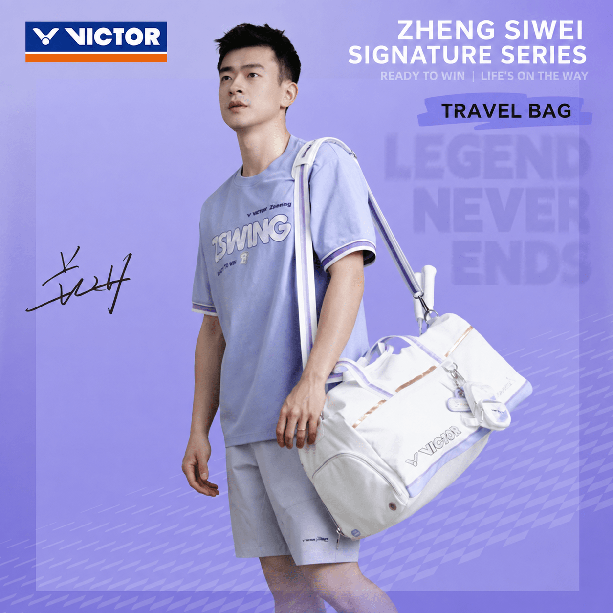 VICTOR | Zswing Collection 2.0 Travel Bag BG5580ZSW AT - White/Pastel Lilac - Gem Sports