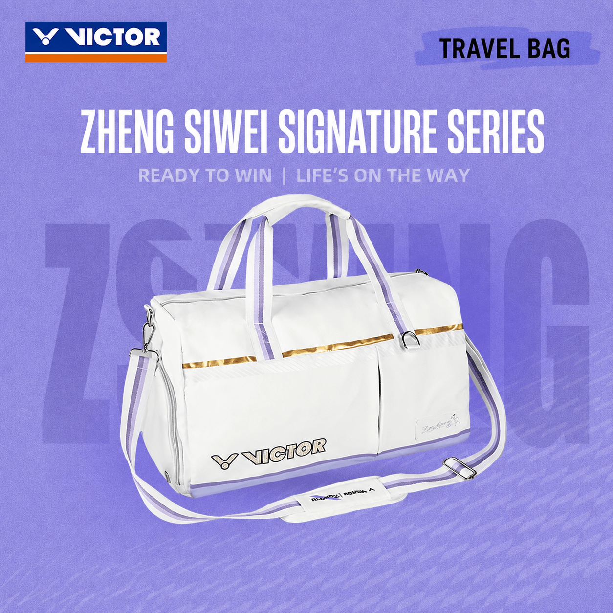 VICTOR | Zswing Collection 2.0 Travel Bag BG5580ZSW AT - White/Pastel Lilac - Gem Sports