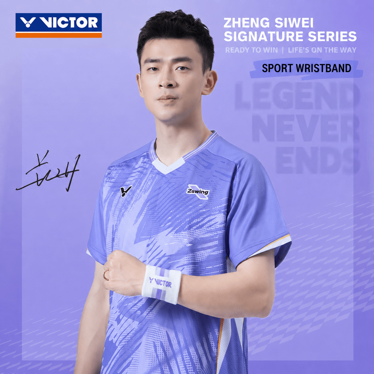 VICTOR | Zswing Collection 2.0 Wristband SP606ZSW A White/T Pastel Lilac - Gem Sports