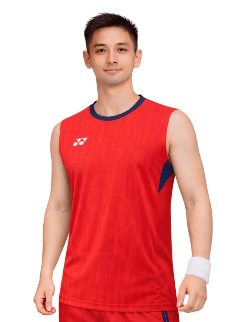 YONEX 2025 China National Team Men's Sleeveless Top 10645YX - Clear Red - Gem Sports