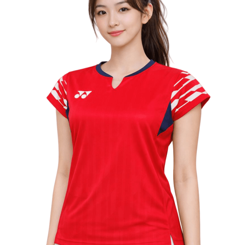 YONEX 2025 China National Team Women's Crew Neck Shirt 20860YX - Clear Red - Gem Sports