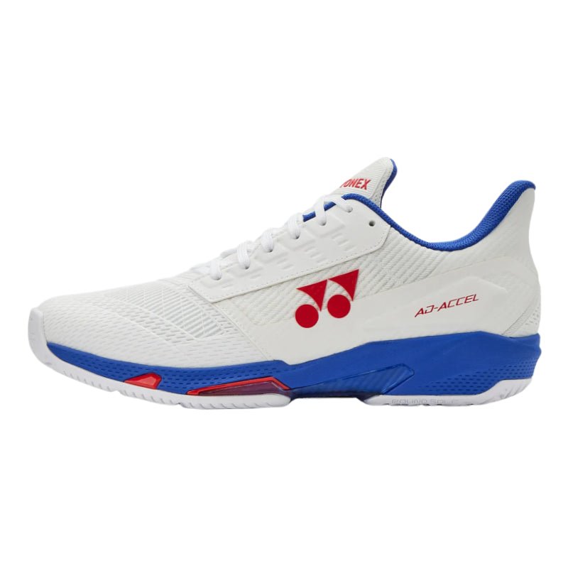 YONEX 2026 Power Cushion Ad - Accel (All Court) WIDE Unisex Tennis Shoes - White/Purple - Gem Sports