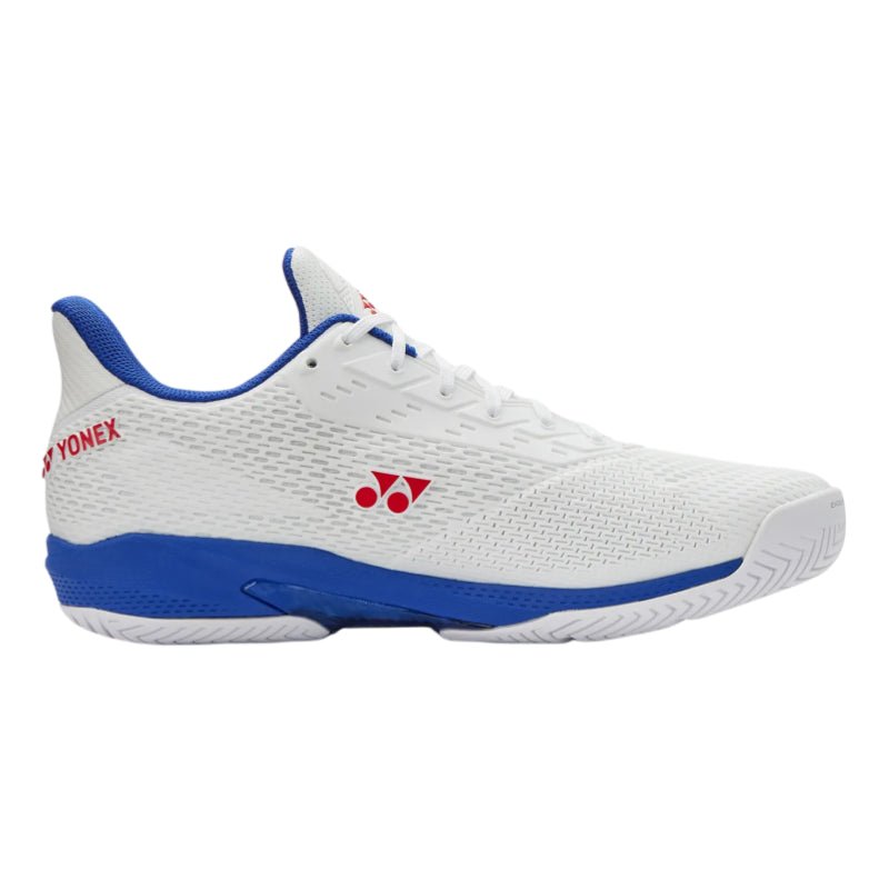 YONEX 2026 Power Cushion Ad - Accel (All Court) WIDE Unisex Tennis Shoes - White/Purple - Gem Sports