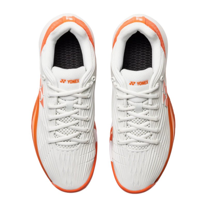 YONEX 2026 Power Cushion Eclipsion 5 (Clay Court) MEN'S Tennis Shoes - Silver/Orange - Gem Sports