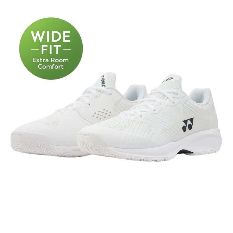 YONEX 2026 Power Cushion Sonicage (All Court) WIDE Unisex Tennis Shoes - White - Gem Sports