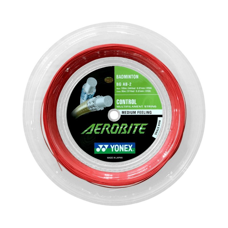 YONEX AEROBITE Badminton String Hybrid Coil (200m) Red/White - Gem Sports