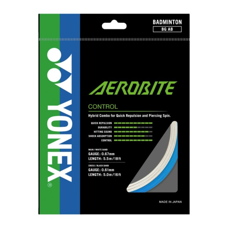 YONEX AEROBITE Badminton String Hybrid Set (1 Pack) - Blue/White - Gem Sports