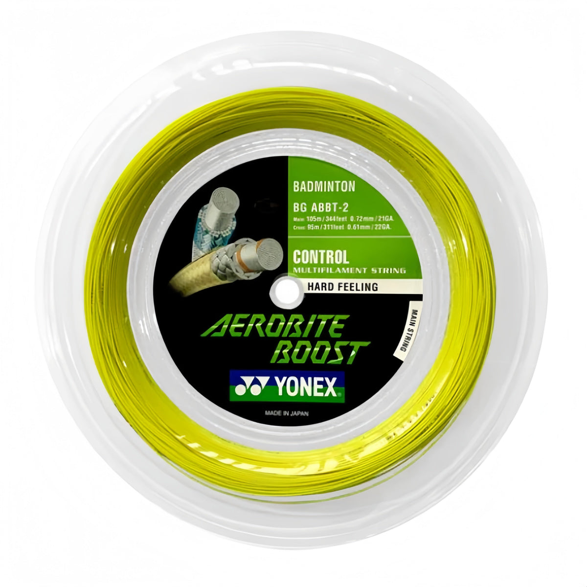 YONEX AEROBITE BOOST Badminton String Coil (200m) - Gray/Yellow - Gem Sports