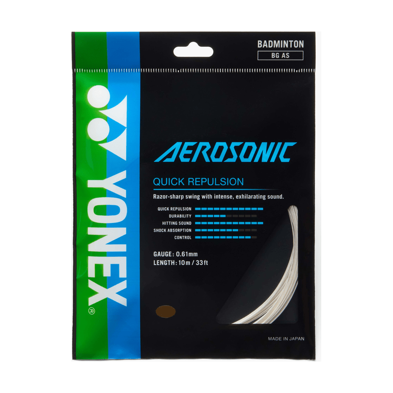 YONEX AEROSONIC Badminton String Set (10m) - White - Gem Sports