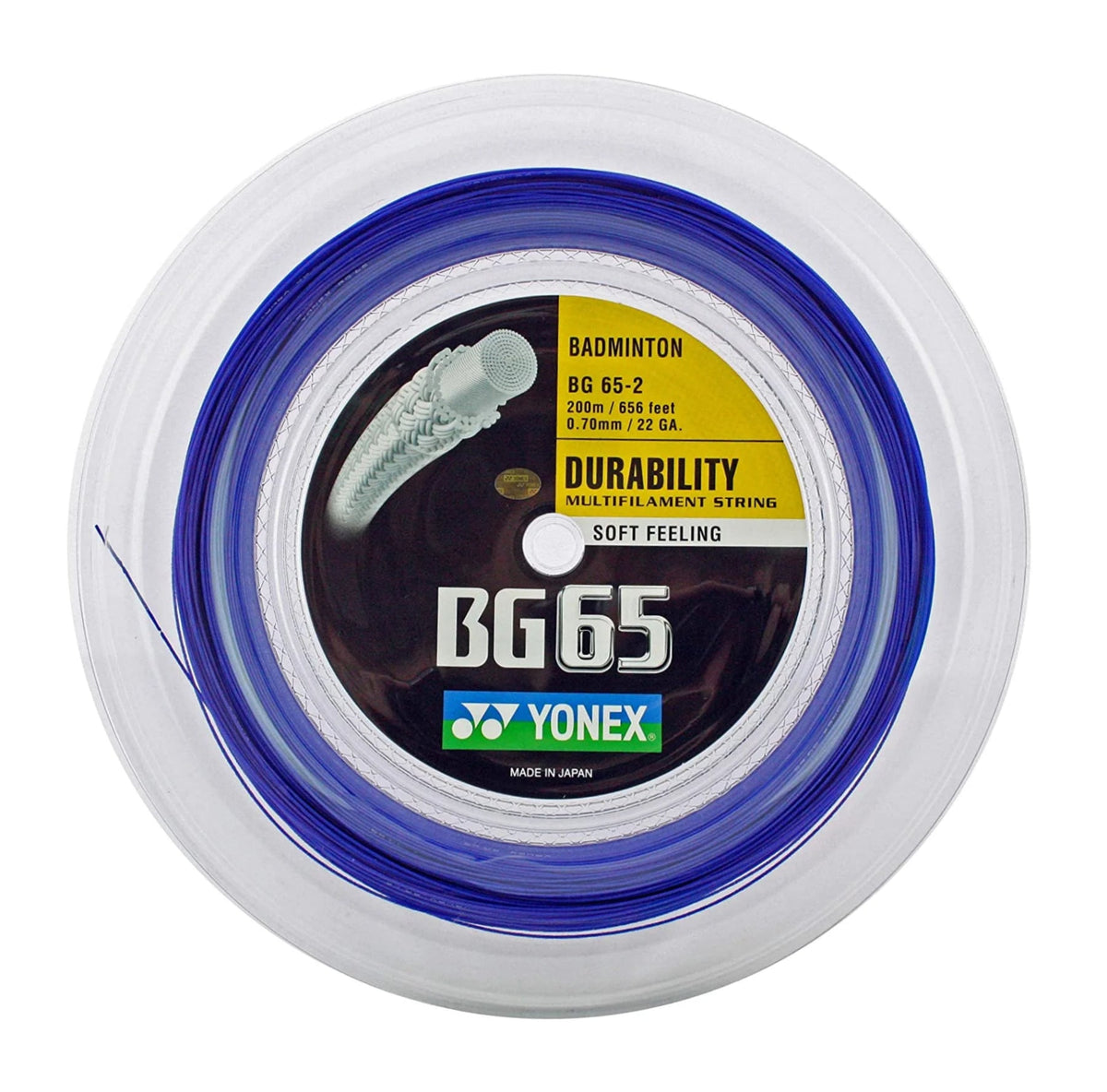 YONEX BG65 Badminton String Coil (200m) - Royal Blue - Gem Sports