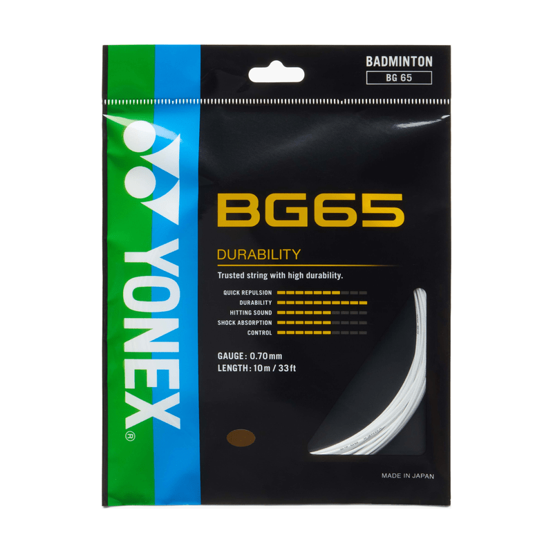 YONEX BG65 Badminton String Set (10m) - White - Gem Sports