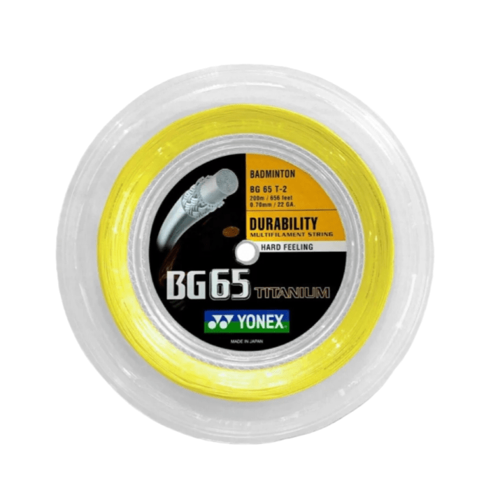YONEX BG65 TITANIUM Badminton String Coil (200m) Yellow - Gem Sports