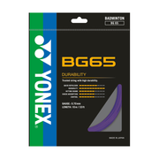 YONEX BG65 Violet 10m badminton string set — pack