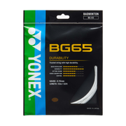 YONEX BG65 White 10m badminton string set — pack