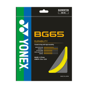 YONEX BG65 Yellow 10m badminton string set — pack
