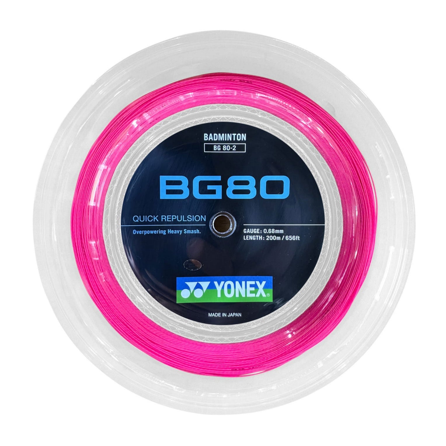 YONEX BG80 Badminton String Coil (200m) - Pink - Gem Sports