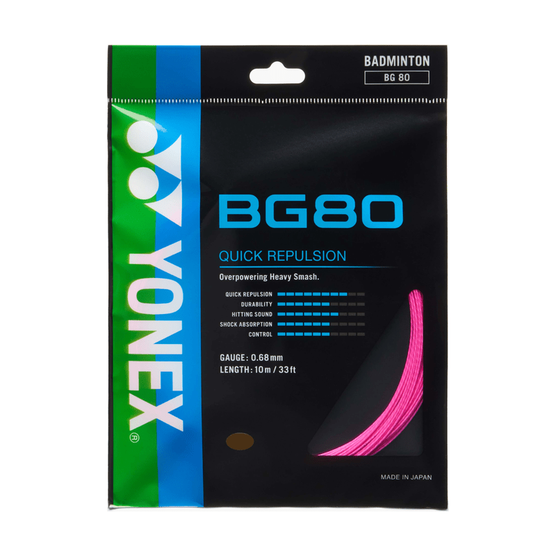 YONEX BG80 Badminton String Set (10m) - Pink - Gem Sports