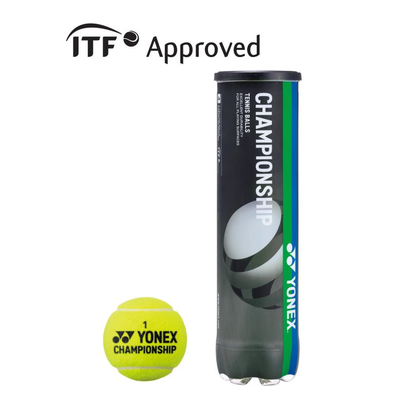 YONEX Championship Tennis Ball (4 In 1 Tube) For Tournaments/Practice ITF Approved TB - CS4EX - Gem Sports