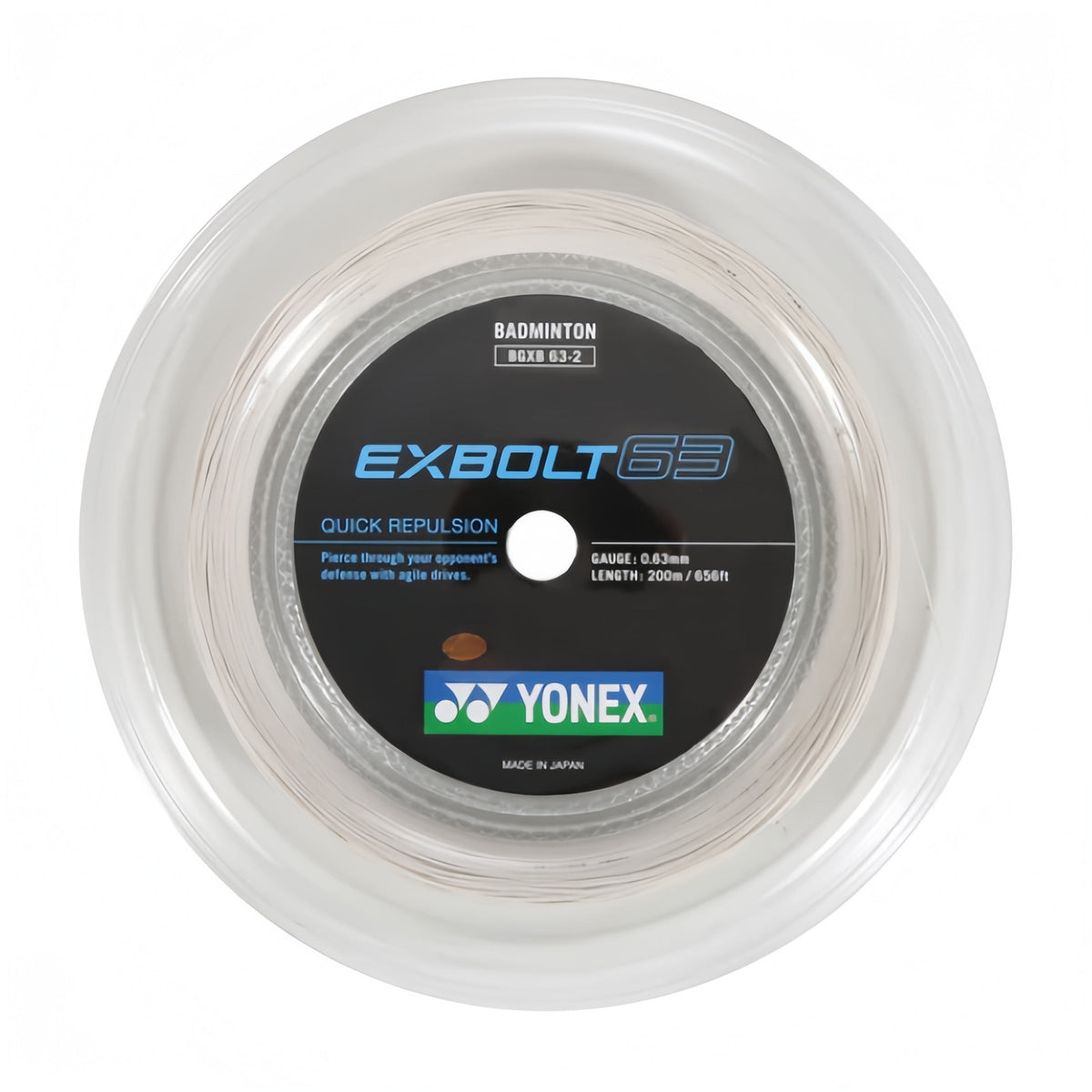 YONEX EXBOLT 63 Badminton String Coil (200m) - White - Gem Sports
