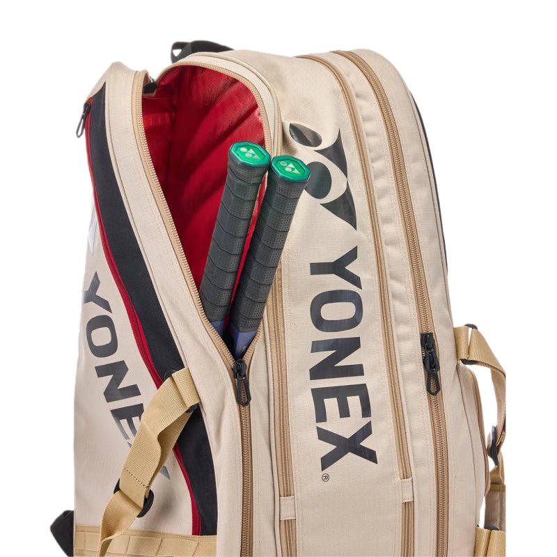 YONEX Gearlogic Racquet Bag (9 Pcs) for Badminton & Tennis BA72629EX - Beige - Gem Sports