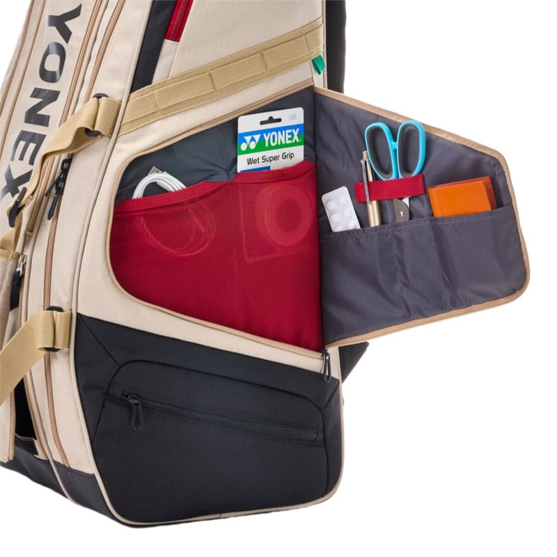 YONEX Gearlogic Racquet Bag (9 Pcs) for Badminton & Tennis BA72629EX - Beige - Gem Sports