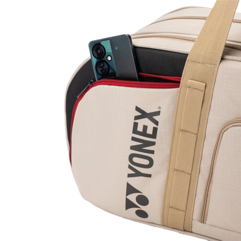YONEX Gearlogic Tournament Bag (6 Pcs) for Badminton & Tennis BA72631WEX - Beige - Gem Sports
