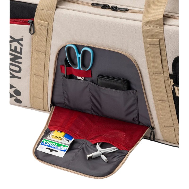 YONEX Gearlogic Tournament Bag (6 Pcs) for Badminton & Tennis BA72631WEX - Beige - Gem Sports