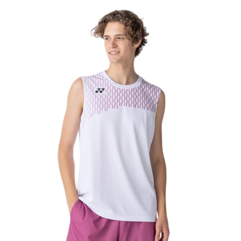 YONEX Men's Sleeveless Top 10715EX - White - Gem Sports