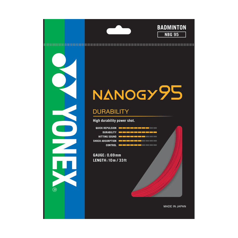 YONEX NANOGY 95 Badminton String Set (10m) - Red - Gem Sports