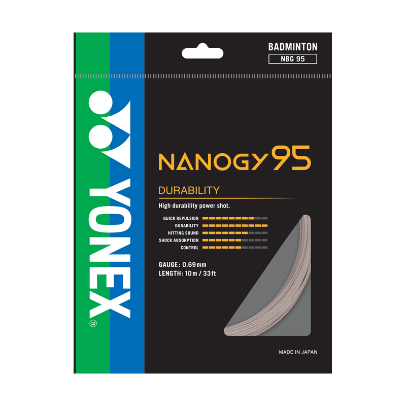 YONEX NANOGY 95 Badminton String Set (10m) - Silver Gray - Gem Sports