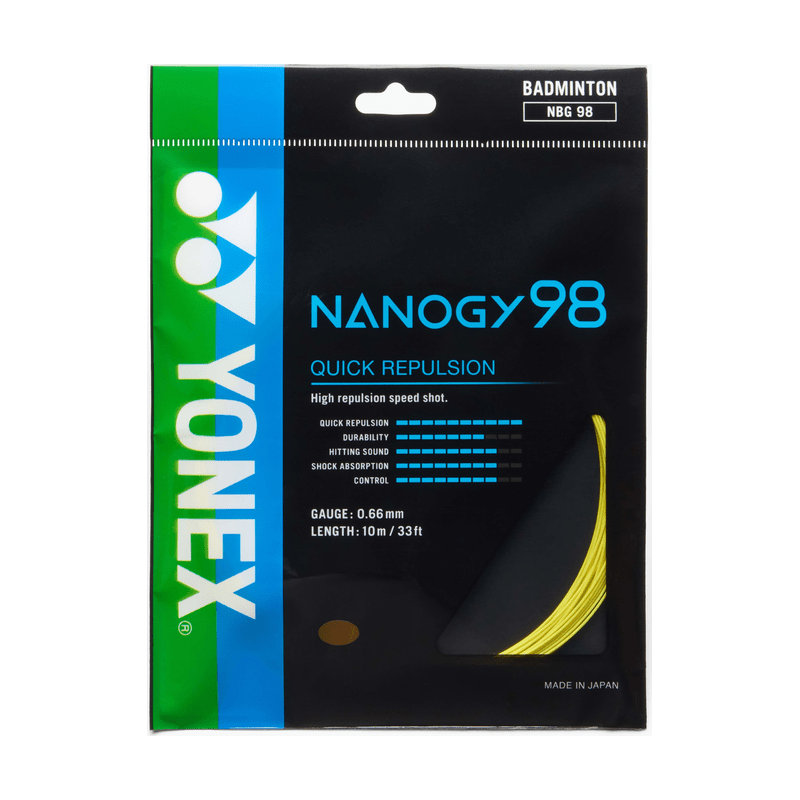 YONEX NANOGY 98 Badminton String Set (10m) - Yellow - Gem Sports