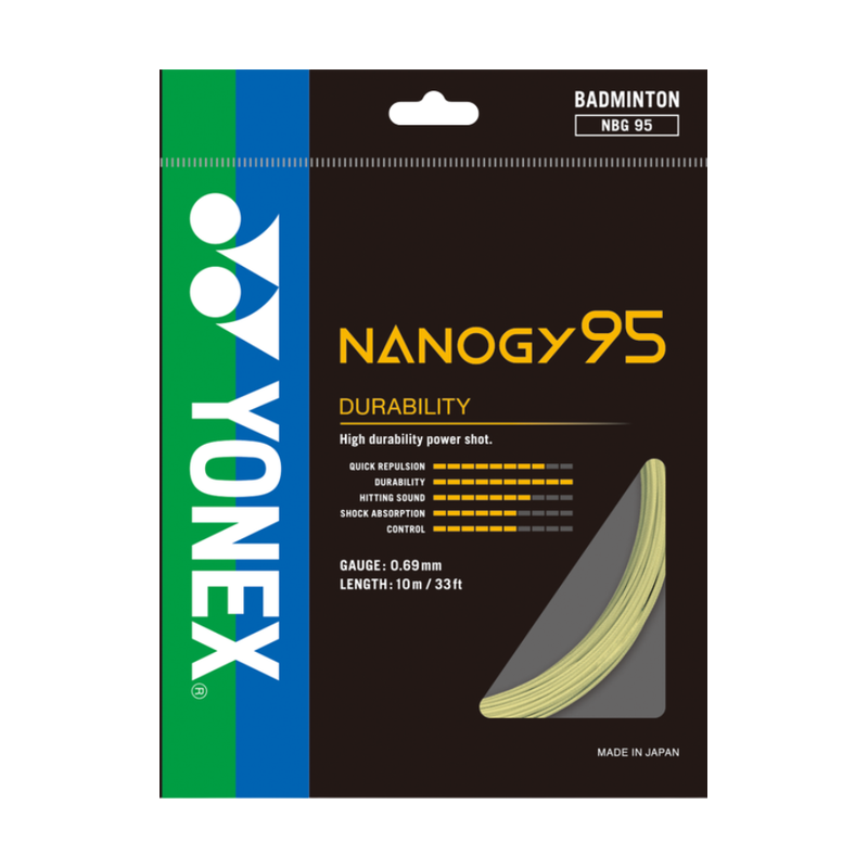 YONEX NANOGY 95 Gold 10m badminton string set — pack