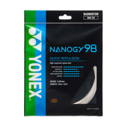 YONEX NANOGY 98 Silver Gray 10m badminton string set — pack
