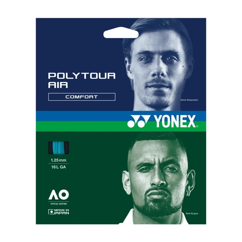 YONEX Poly Tour Air 16L (1.25mm) Tennis String 12m Set - Sky Blue - Gem Sports