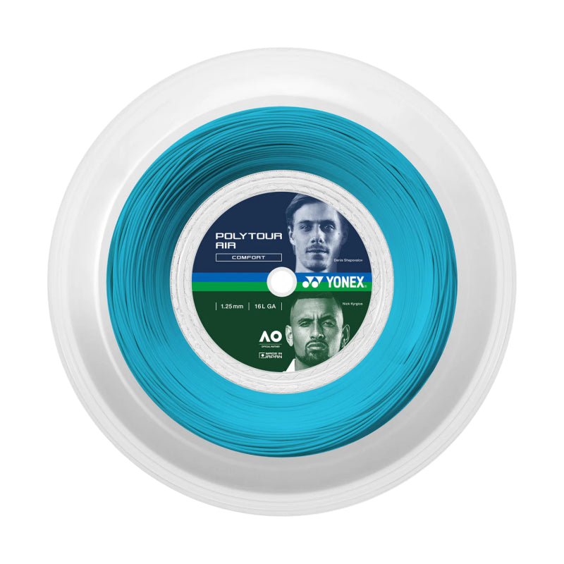 YONEX Poly Tour Air 16L (1.25mm) Tennis String 200m Reel - Sky Blue - Gem Sports