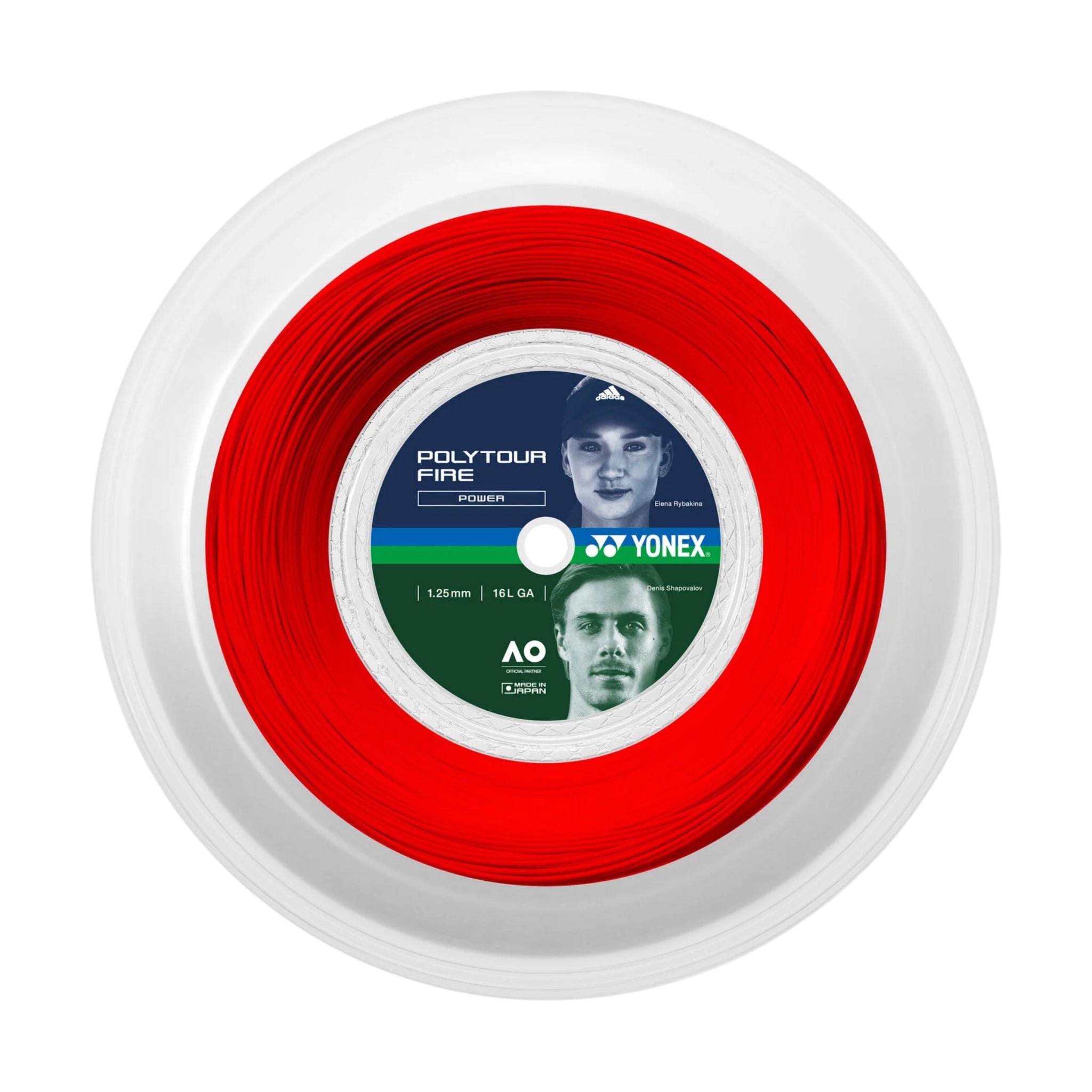 YONEX Poly Tour Fire 16L (1.25mm) Tennis String 200m Reel - Red - Gem Sports