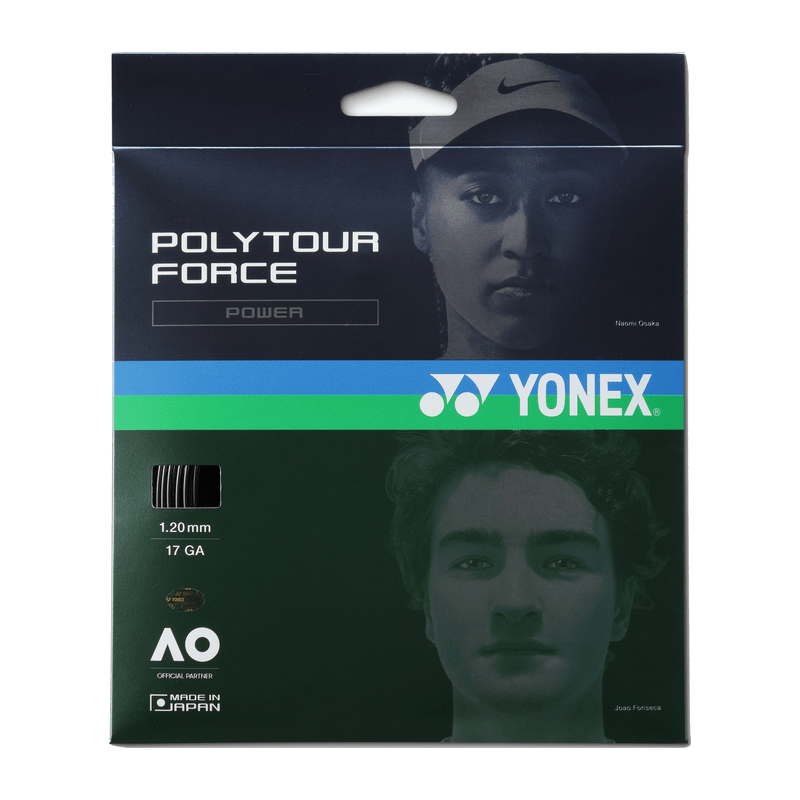 YONEX Poly Tour Force 17 (1.20mm) Tennis String 12m Set - Black - Gem Sports