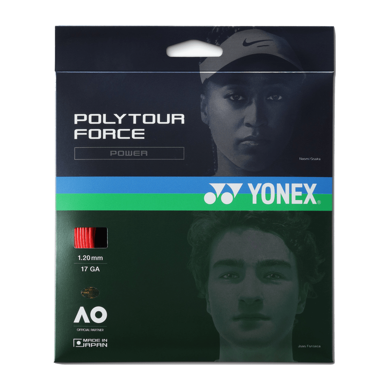 YONEX Poly Tour Force 17 (1.20mm) Tennis String 12m Set - Bright Red - Gem Sports
