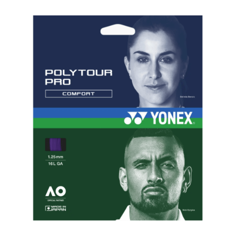 YONEX Poly Tour Pro 16L (1.25mm) Tennis String 12m Set - Midnight Purple - Gem Sports