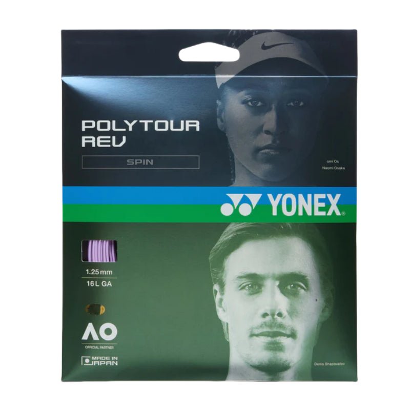 YONEX Poly Tour Rev 16L (1.25mm) Tennis String 12m Set - Purple - Gem Sports