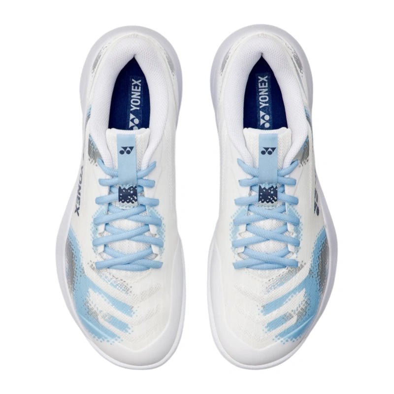 YONEX Power Cushion Cascade Accel WIDE Badminton Shoes - White / Light Blue - Gem Sports