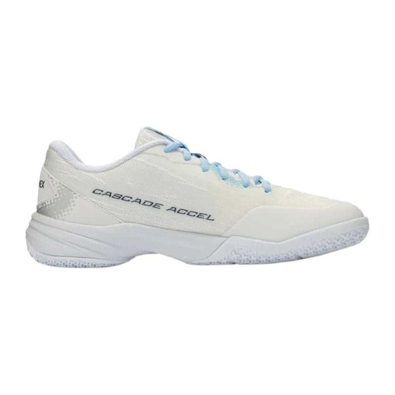 YONEX Power Cushion Cascade Accel WIDE Badminton Shoes - White / Light Blue - Gem Sports