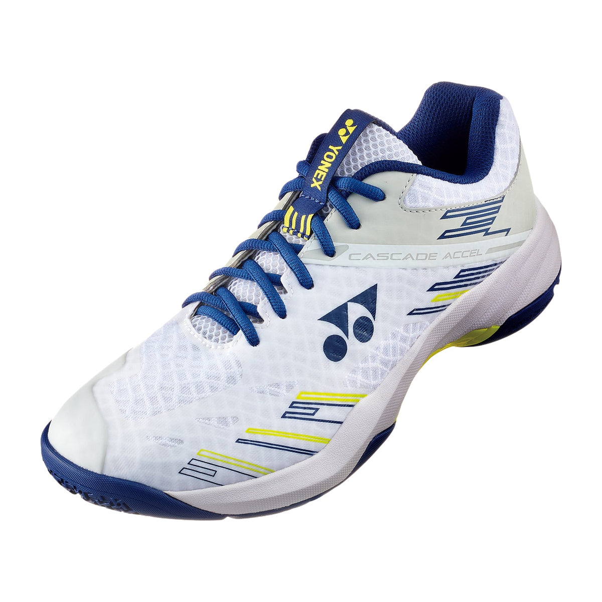 YONEX Power Cushion Cascade Drive Accel UNISEX Badminton Shoes - White/Navy - Gem Sports