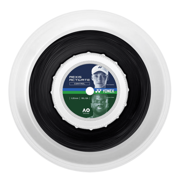YONEX Rexis Activate 16 (1.30mm) Tennis String 200m Reel - Black - Gem Sports
